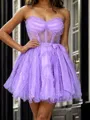 Charming A-line Sweetheart Ruffles Short/Mini Tulle Corset Dress