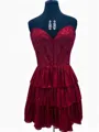 Splendiferous A-line Sweetheart Cascading Ruffles Short/Mini Corset Dress