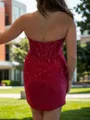 Stunning Sheath Sweetheart Sequin Short/Mini Corset Dress