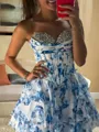 Glamorous A-line Sweetheart Cascading Ruffles Short/Mini Corset Dress