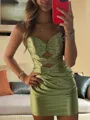 Elegant Sheath Sweetheart Pleated Short/Mini Silk Like Satin Corset Dress