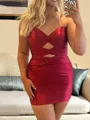 Elegant Sheath Sweetheart Pleated Short/Mini Silk Like Satin Corset Dress