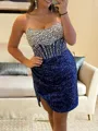 Gorgeous Sheath Straight Rhinestone Short/Mini Sequins Corset Dress