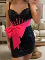 Unforgettable Sheath Straps Appliques Lace Short/Mini Satin Corset Dress