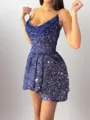 Delicate A-line Straight Pleated Short/Mini Dress