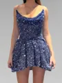 Delicate A-line Straight Pleated Short/Mini Dress