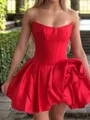 Magnificent A-line Straight Ruffles Short/Mini Satin Corset Dress