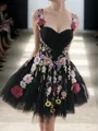 Extravagant A-line Straps Appliques Lace Short/Mini Tulle Corset Dress