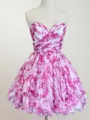 Unique A-line Sweetheart Ruffles Short/Mini Corset Dress