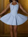 Perfect A-line Halter Bow Short/Mini Corset Dress