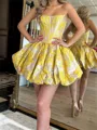Elegant A-line Straight Ruffles Short/Mini Corset Dress