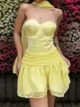 Breathtaking A-line Sweetheart Ruffles Short/Mini Organza Corset Dress