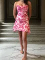 Striking A-line Straight Pleated Short/Mini Corset Dress