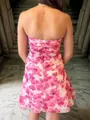 Striking A-line Straight Pleated Short/Mini Corset Dress