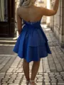 Stunning A-line Straight Bow Short/Mini Taffeta Corset Dress