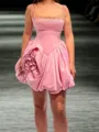 Delicate A-line Square Beading Short/Mini Silk Like Satin Corset Dress