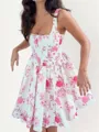 Opulent A-line Square Ruffles Short/Mini Dress