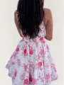 Opulent A-line Square Ruffles Short/Mini Dress