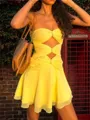 Exquisite A-line Straight Ruffles Short/Mini 30D Chiffon Dress