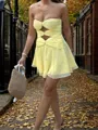 Exquisite A-line Straight Ruffles Short/Mini 30D Chiffon Dress