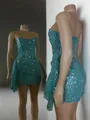Mesmerizing Sheath Straight Sequin Short/Mini Corset Dress