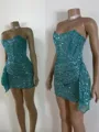 Mesmerizing Sheath Straight Sequin Short/Mini Corset Dress