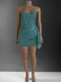 Mesmerizing Sheath Straight Sequin Short/Mini Corset Dress