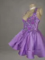 Captivating A-line Halter Beading Short/Mini Silk Like Satin Dress