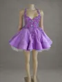 Captivating A-line Halter Beading Short/Mini Silk Like Satin Dress