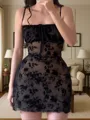 Charming Sheath Spaghetti Straps Short/Mini Lace Dress