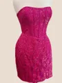 Luxurious Sheath Straight Short/Mini Lace Corset Dress