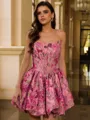 Magnificent A-Line Strapless Ruffles Short/Mini Corset Dress