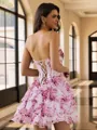 Mesmerizing A-Line Sweetheart Cascading Ruffles Short/Mini Corset Dress