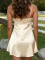 Charming Sheath Spaghetti Straps Pleated Short/Mini Silk Like Satin Dress
