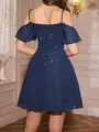Pretty A-line Cold Shoulder Ruffles Short/Mini Homecoming Dress