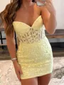 Unforgettable Sheath Sweetheart Appliques Lace Short/Mini Tulle Corset Homecoming Dress