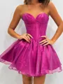Magnificent A-line Sweetheart Ruffles Short/Mini Corset Homecoming Dress