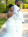 Ball-Gown High Neck Long Sleeves Graceful Chapel Train Satin Wedding Dress With Lace