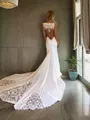 Trumpet/Mermaid Sweetheart Exquisite Sleeveless Cathedral Train Open Back Lace Wedding Dress With Applique