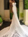Trumpet/Mermaid Sweetheart Exquisite Sleeveless Cathedral Train Open Back Lace Wedding Dress With Applique