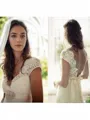 A-line Princess V-Neck Sleeveless Sweep Train Tulle Stunning Wedding Dress