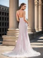 Sheath/Column Perfect Sweetheart Sweep Train Lace Wedding Dress