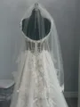 Mesmerizing A-Line Straps Appliques Lace Chapel Train Tulle Corset Wedding Dress