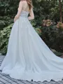 Captivating A-Line Sweetheart Appliques Lace Chapel Train Tulle Corset Wedding Dress