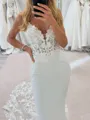 Aristocratic Sheath Spaghetti Straps Appliques Lace Cathedral Train Charmeuse Corset Wedding Dress