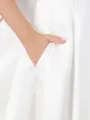 Sweet Ball-Gown Scoop Short Sleeves Sweep Train Satin Flower Girl Dress