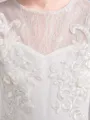 A-line Scoop 3/4 Sleeves Floor-Length Playful Lace Flower Girl Dress