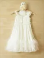 A-line Straps Sleeveless Tea-Length Chiffon Joyful Flower Girl Dress With Ruffles