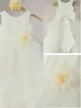 Sparkling Ball-Gown Scoop Sleeveless Floor-Length Organza Flower Girl Dress With Hand-Made Flower
