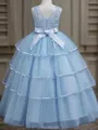 A-line Princess Scoop Sleeveless Floor-Length Enchanting Tulle Flower Girl Dress